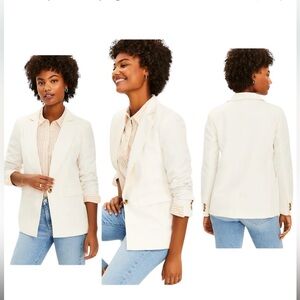 ❤️NEW LOFT ANN TAYLOR - WHITE/IVORY MODERN ONE BUTTON
BLAZER JACKET -0P
